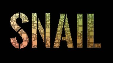 Salyangoz Posta İletisi Pixelated Metin Birleşme Kutuları Arıza Efekti ile