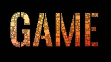 Oyun Planı Pixelated Metin Birleşme Pikselleri Arıza Efekti ile