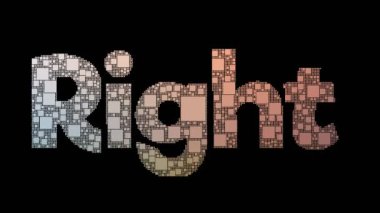 Sağ Kanat Pixelated Metin Birleştirme Döngü Kutuları Arıza Efekti ile