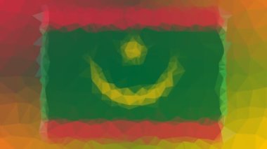 Moritanya Bayrağı ISO: MR, modern tesselleştirilmiş döngü animasyon çokgenleri