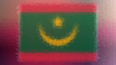 Moritanya Bayrağı ISO: MR tekno tesselating döngüleme animasyon çokgenleri