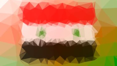 Suriye Arap Cumhuriyeti Bayrağı ISO: SY çözünen tekno tessellasyon döngüsü animasyon çokgenleri