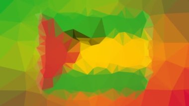 Sao Tome ve Principe Flag ISO: ST soluk tekno tessellasyon döngüsü titreşim üçgenleri