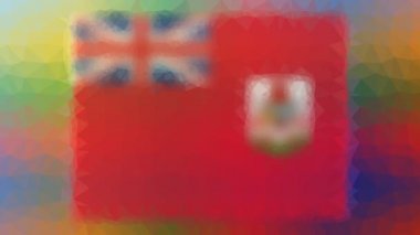 Bermuda Bayrağı ISO: BM soluk tekno tessellation döngüsü canlandırılmış üçgenler