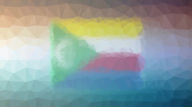 Comoros Flag ISO: KM tuhaf tesselleştirilmiş döngü hareketli üçgenler