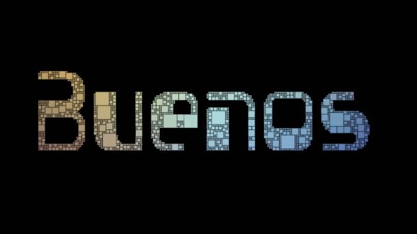 Verpixelter Text Aus Buenos Aires Looping Boxen Mit Glitch Effekt — Stockvideo