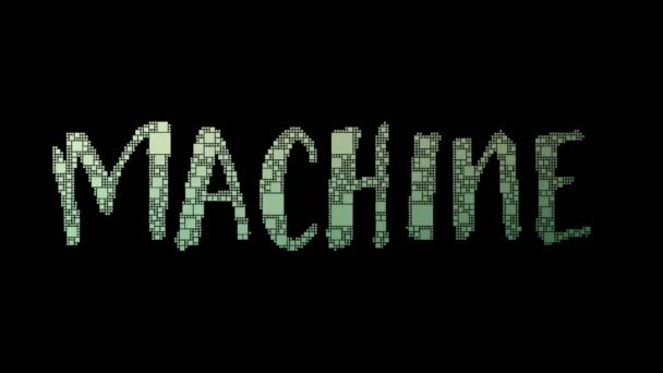 Scènes Boucle Gauchissement Texte Pixélisées Par Code Machine Avec Effet — Video