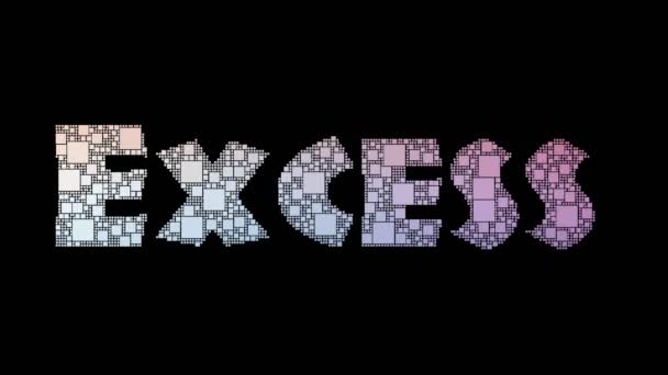 Excess Supply Pixelated Text Transforming Looping Boxes Glitch Effect — Stock Video