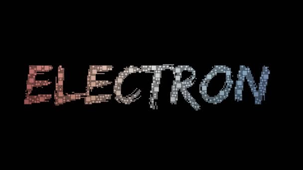 Elektron Volt Pikselli Metin Birleştirme Döngü Pikselleri Arıza Efektiyle — Stok video