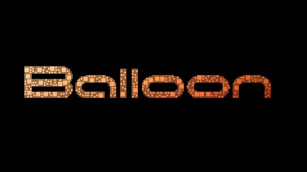 Ballon Betaling Pixelated Tekst Morphing Looping Dozen Met Glitch Effect — Stockvideo