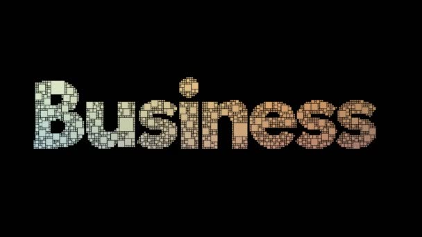 Business Office Pixelated Testo Morphing Looping Pixel Con Effetto Glitch — Video Stock