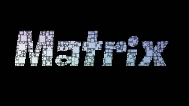 Moltiplicazione Della Matrice Pixelated Text Morphing Looping Pixel Con Effetto — Video Stock