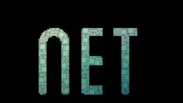 Netto Verlies Pixelated Text Warping Looping Grid Met Glitch Effect — Stockvideo