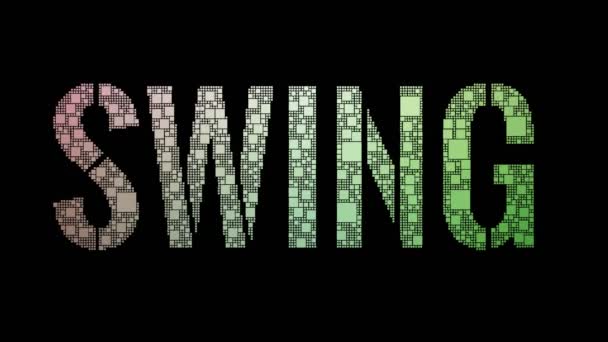 Swing Shift Pixelated Texte Morphing Boîtes Boucle Avec Effet Glitch — Video