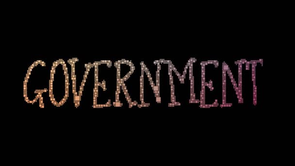 Government Revenue Pixelated Text Morphing Looping Pixels Glitch Effect — Stock Video