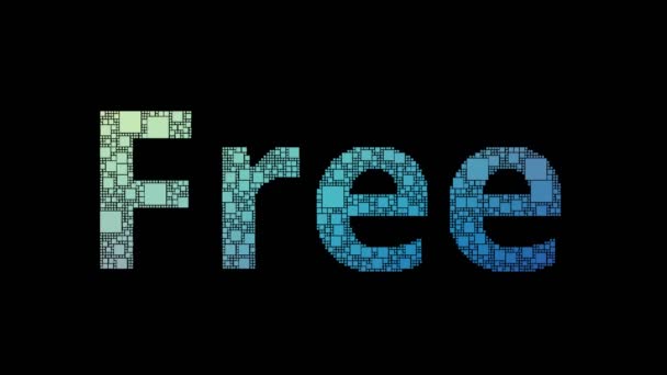 Free Lunch Pixelated Text Morphing Looping Pixels Glitch Effect — Stock Video