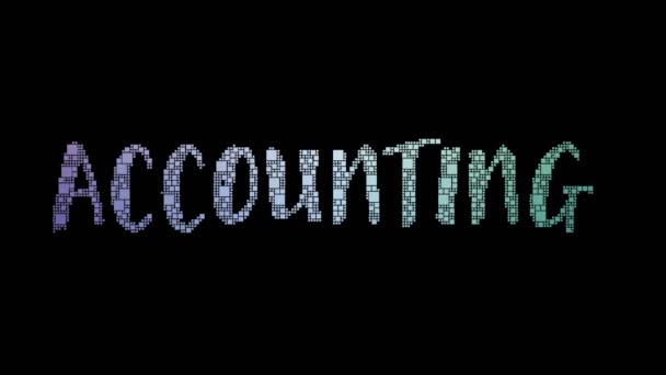 Accounting Change Pixelated Text Morphing Looping Squares Met Glitch Effect — Stockvideo