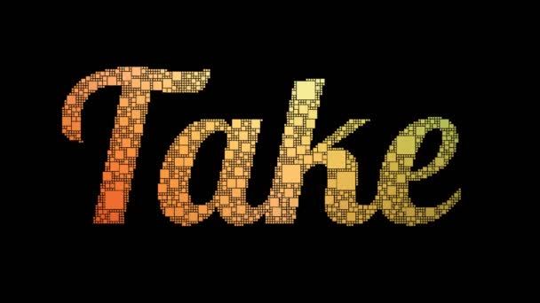 Tillbaka Pixelated Text Sammanslagning Looping Pixlar Med Glitch Effect — Stockvideo