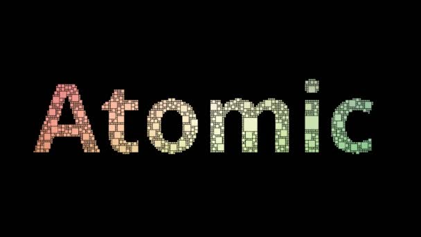 Atomic Weight Pixelated Text Merging Looping Grid Met Glitch Effect — Stockvideo
