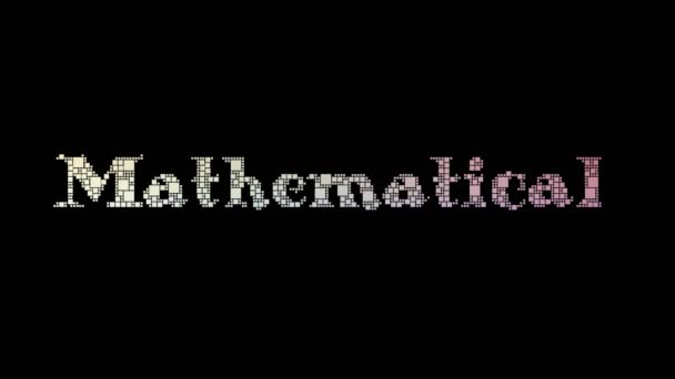 Notacja Matematyczna Pixelated Text Merging Looping Squares Glitch Effect — Wideo stockowe