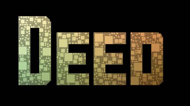 Sondaż Deed Pixelated Text Merging Looping Kwadraty Efektem Usterki — Wideo stockowe