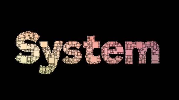 Błąd Systemu Pixelated Text Changing Looping Boxes Glitch Effect — Wideo stockowe