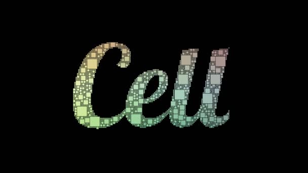 Hücre Teorisi Pixelated Metin Değiştirme Döngü Kareleri Arıza Efekti — Stok video