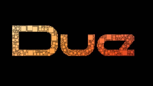 Procédure Régulière Pixélisé Texte Fusionnant Grille Boucle Avec Effet Glitch — Video