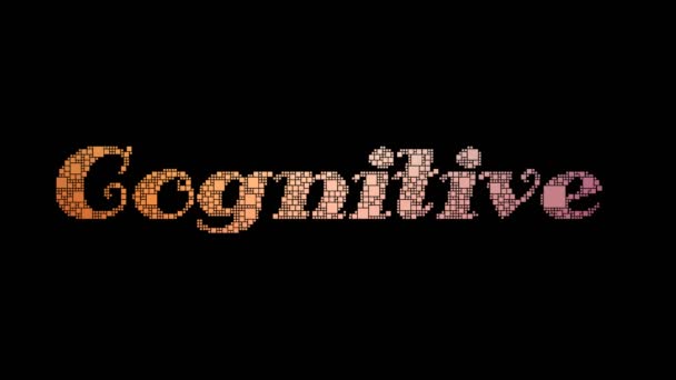 Kognitiv Neurovetenskap Pixelated Text Morphing Looping Kvadrater Med Glitch Effect — Stockvideo