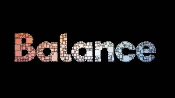Balance Sheet Pixelated Text Transforming Looping Squares Met Glitch Effect — Stockvideo