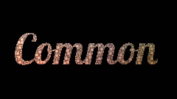 Common Law Pixelated Text Sammanslagning Looping Pixlar Med Glitch Effect — Stockvideo