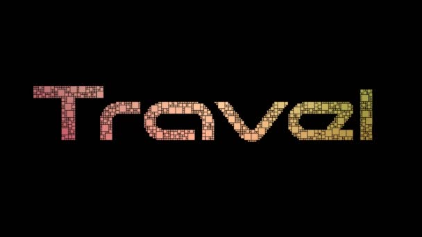 Travel Expense Pixelated Text Morphing Looping Grid Met Glitch Effect — Stockvideo