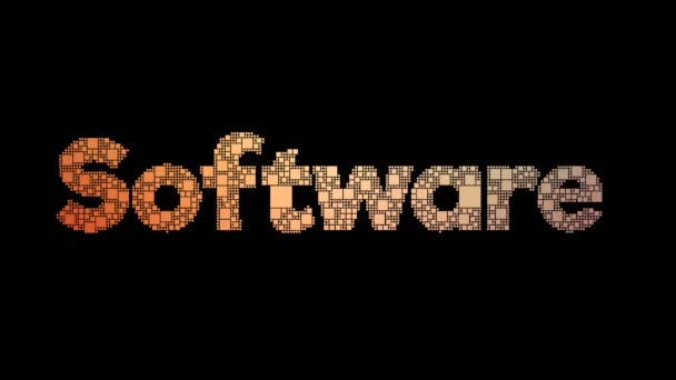 Ingegnere Del Software Pixelated Text Warping Looping Pixel Con Effetto — Video Stock