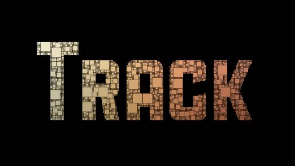 Track Record Pixelated Text Morphing Looping Grid Met Glitch Effect — Stockvideo