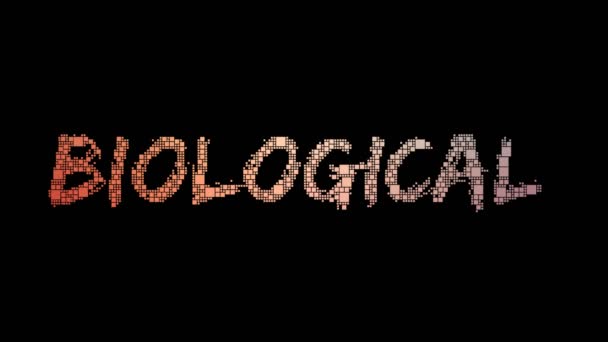 Biological Clock Pixelated Text Transforming Looping Grid Glitch Effect — Stock Video