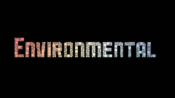 Environmentální Věda Pixelated Text Warping Looping Squares Glitch Effect — Stock video