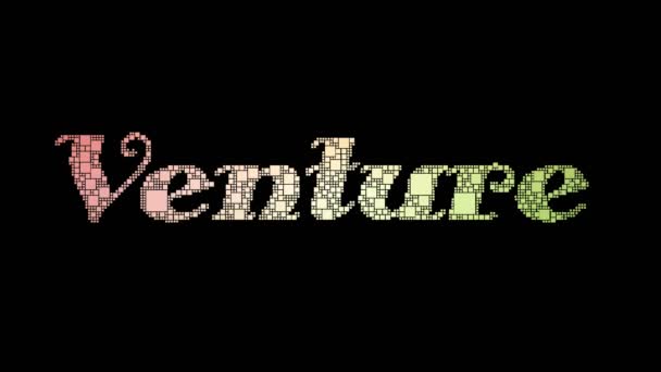 Venture Kapitalist Pixelated Text Warping Looping Squares Met Glitch Effect — Stockvideo