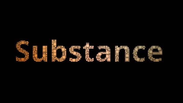 Substance Abuser Pixelated Text Morphing Looping Squares Glitch Effect — стоковое видео