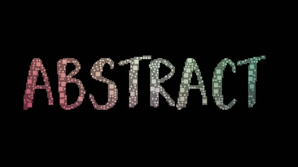 Abstrakt Expressionism Pixelated Text Morphing Looping Lådor Med Glimt Effekt — Stockvideo