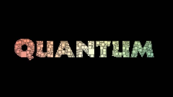 Quantum Fisica Pixelated Testo Morphing Looping Griglia Con Effetto Glitch — Video Stock