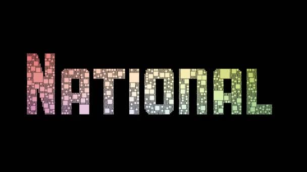 National Socialism Pixelated Text Transforming Looping Boxes Glitch Effect — Stock Video