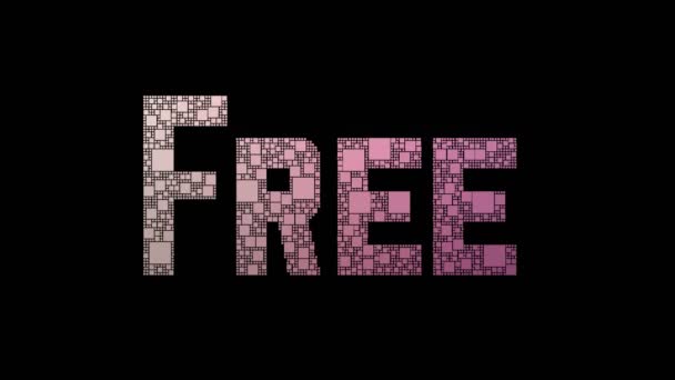 Free Enterprise Pixelated Text Morphing Looping Squares Glitch Effect — Stock Video