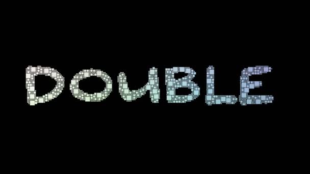 Dubbele Feature Pixelated Tekst Samenvoegen Looping Pixels Met Glitch Effect — Stockvideo