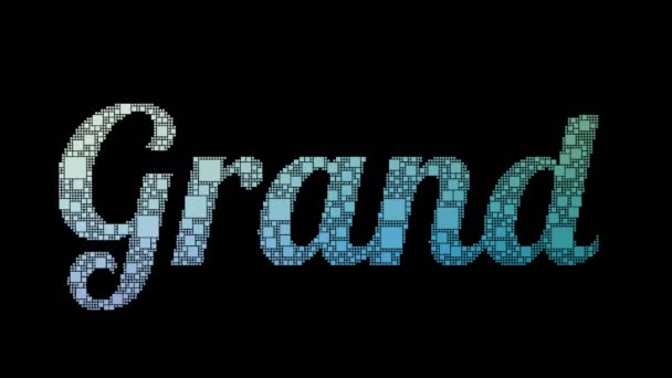 Grand Final Pixelated Text Warping Looping Boxes Glitch Effect — Stock video