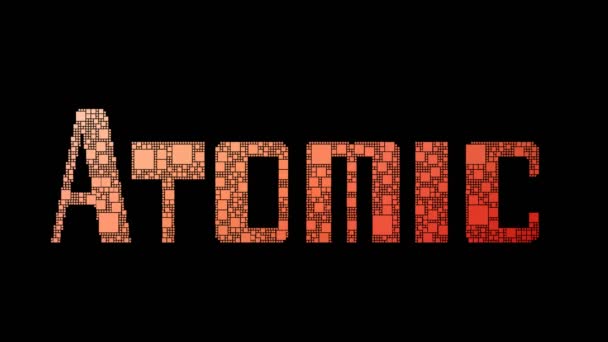 Energia Atomowa Pixelated Text Transforming Looping Grid Glitch Effect — Wideo stockowe