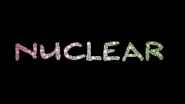 Explosion Nucléaire Pixelated Text Changer Les Carrés Boucle Avec Effet — Video