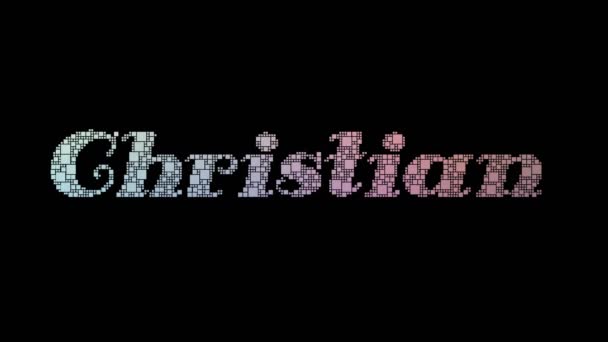 Christian Scientist Pixelated Text Warping Looping Grid Met Glitch Effect — Stockvideo