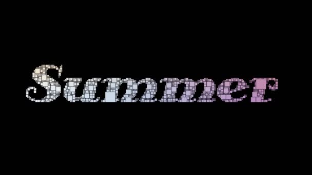 Summer House Pixelated Text Morphing Looping Grid Glitch Effect — Stock Video