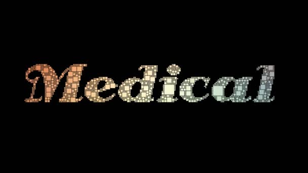 Medicinsk Vetenskap Pixelated Text Morphing Looping Pixlar Med Glitch Effect — Stockvideo