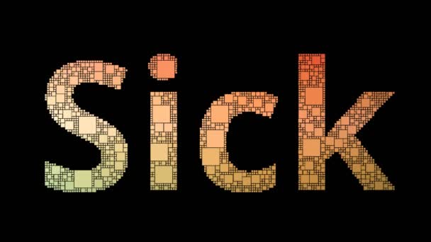 Sjuk Betala Pixelated Text Transforming Looping Pixlar Med Glitch Effect — Stockvideo